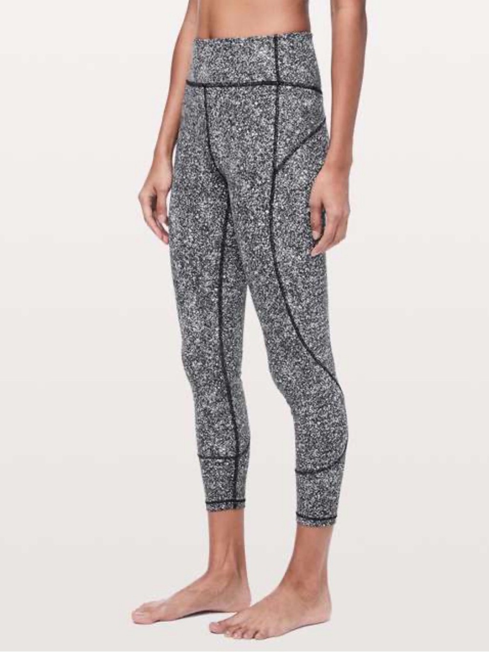 Lululemon In Movement 7/8 Tight Everlux 25” Black Satin Size 8 Leggings